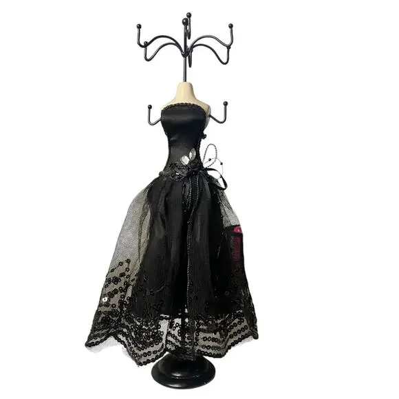 Black Formal Gown Mannequin Elegant Dress Jewelry Necklace Stand Display - Picture 6 of 15